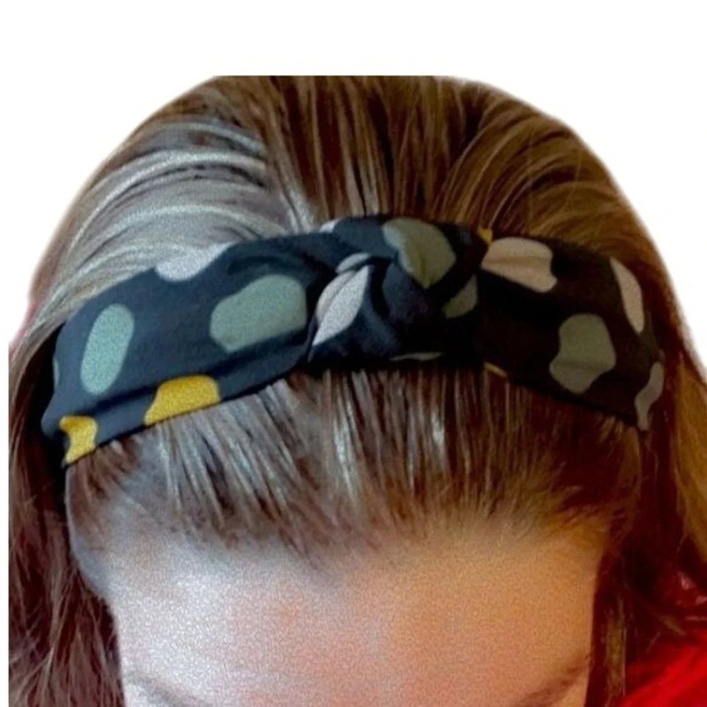 Black Polka Dot‎ Knot Headband Women Fashion Accessory